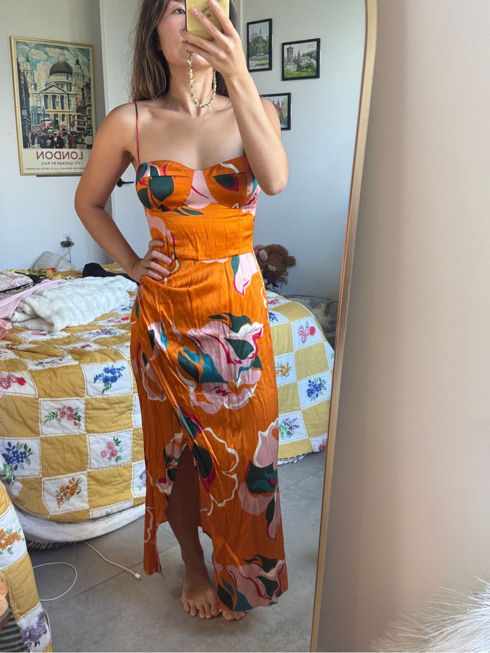Reformation Marguerite Silk Dress